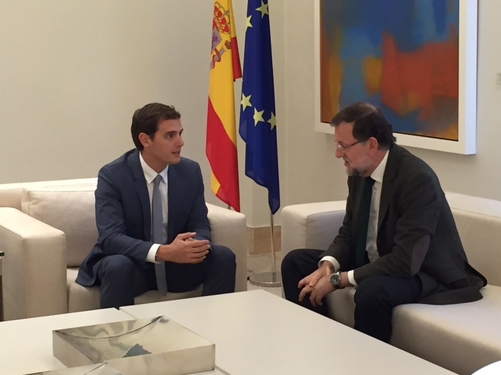 Albert Rivera en el encuentro con Mariano Rajoy (Moncloa)