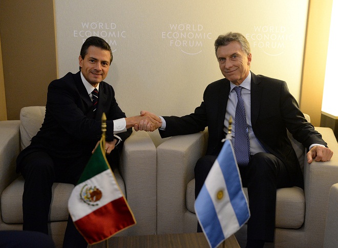 El Presidente Macri se reunió en Davos con el presidente de México, Enrique Peña Nieto.